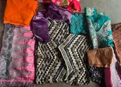 Assorted Fabric Pieces Set of 10 | Beaded, Plain & Embroidered | Art & Craft