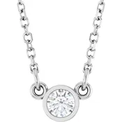 14K Rose 1/6 CT Natural Diamond Solitaire Necklace