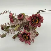 1 Bunch red/green Floral Set of 3 Stems Fall Decor