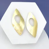 18KT Gold Plated Large Shield Post Earrings
