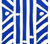 Alan Campbell Fabric: Candu - Royal Blue on White Suncloth (OUTDOOR)