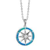 SS 925 Compass Opal Pendant