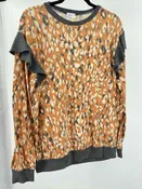 12pm By Mon Ami Size M Orange/Gray Top