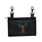 5731.ET Black Leather Ladies Clip on Bag