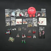 Christmas Holiday Earrings Lot 25+ Pairs Santa Snowman Hildie & Jo St Nicholas