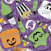 Halloween Treat Buckets: Purple