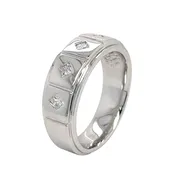 14K White Gold Diamond Men’s Band