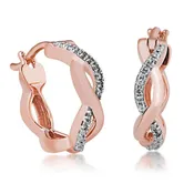 .06 ct. tw. Diamond Twist Hoop Earrings in 10K Pink Gold - FE30271DIA-10KP