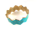 3 piece Turquoise Chevron Bangles