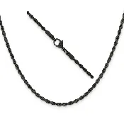 Black Stainless Steel Rope Chain 2.4mm (Q672)