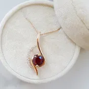 14k Rose Gold Arizona Anthill Garnet Gold Jewelry Swirl Pendant