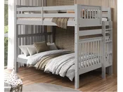 Bedz King Full Over Full End Ladder Bunk Bed in Gray
