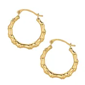 10K Bamboo Hoop Earrings