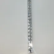 Alerio Decorative Tile Trim 7/16" x 96" White Diamond (Glass + Stainless Steel) Model # A-01