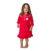 Santa Applique Christmas Girl's Gown