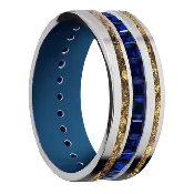 18K White Gold + Anglesatin Finish + Ridgeway Blue