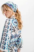 Antique Blue Floral Scarf