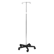 Chrome Plated Steel 2 Hook 5 Leg Base IV Pole 4355