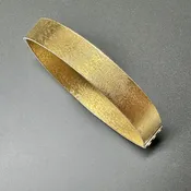 Gold and Silver Almond Shape Textured Bangle Bracelet