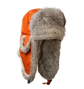 Mad Bomber Blaze Bomber Hat with Grey Rabbit Fur