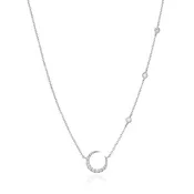 3 Bezel Diamond Crescent Necklace