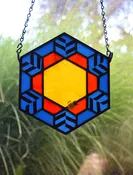 Six Fold Flora Custom Stained Glass Sun Catcher — Mountain Edge Refined Glass