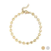 18K Gold PVD Stainless Steel Sunburst Chain Bracelet