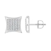 0.15Ct Round Diamond Kite Design Yuva Earrings Elegant Sterling Silver Fashion Diamond Earrings