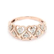 10K Heart Rose Gold Diamond Engagement Ring| 2.3 Grams | S- 7.5″ – R41044