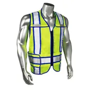 Adjustable Breakaway Safety Vest w/Blue Trim - Made in USA