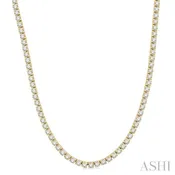 10 Ctw Round Cut Diamond Tennis Necklace in 14K Yellow Gold