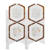 Afyon Gold, Golden Onyx, Snow White Multi Finish Glenn Marble Mosaic (MYS)