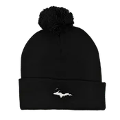 Beanie - "U.P. Silhouette" Black 12" Pom Beanie
