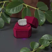 14K White Gold 5.75ctw Pavé Diamond Ring