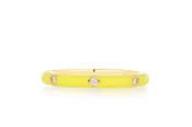 3 Diamond & Yellow Enamel Stack Ring