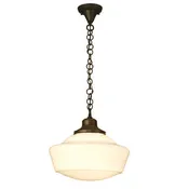 16-Inch Wide Revival Schoolhouse Pendant w/Traditional Globe