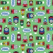 C11001R-GREE Thomas & Friends All Aboard - Friends on Green by Riley Blake Designs Cotton Fabric
