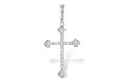 14k White Gold Cross Pendant