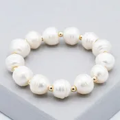 12mm Freshwater Pearl & Beaded Lux Bracelet