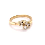 0.28ct Natural Diamond Bypass Style Ring 14k Yellow Gold
