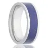 Cobalt 8Mm Flat Band With A Lapis Inlay Ring Size