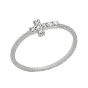 14K White Gold Diamond Cross Ring — Croft & Stern Jewelry Designs