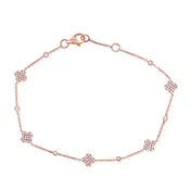 0.32CT Diamond Clover Chain Bracelet