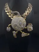 10K Gold Bomber Pendant 157g Large