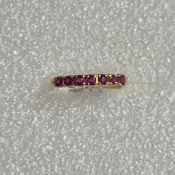 14kt Yellow Gold Lady's 7 ruby Stackable Fashion Ring
