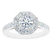 14KT 1.00CT Fancy Halo Round Center Engagement Ring