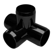 1-1/2 in. 4-Way Tee PVC Fitting, Furniture Grade  - Black