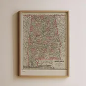 Alabama Vintage Map