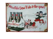 1961 Mountain Dew Soda Porcelain Sign