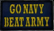 Go Navy Beat Army, Blue-Yellow, 3.5X2, Service Academy